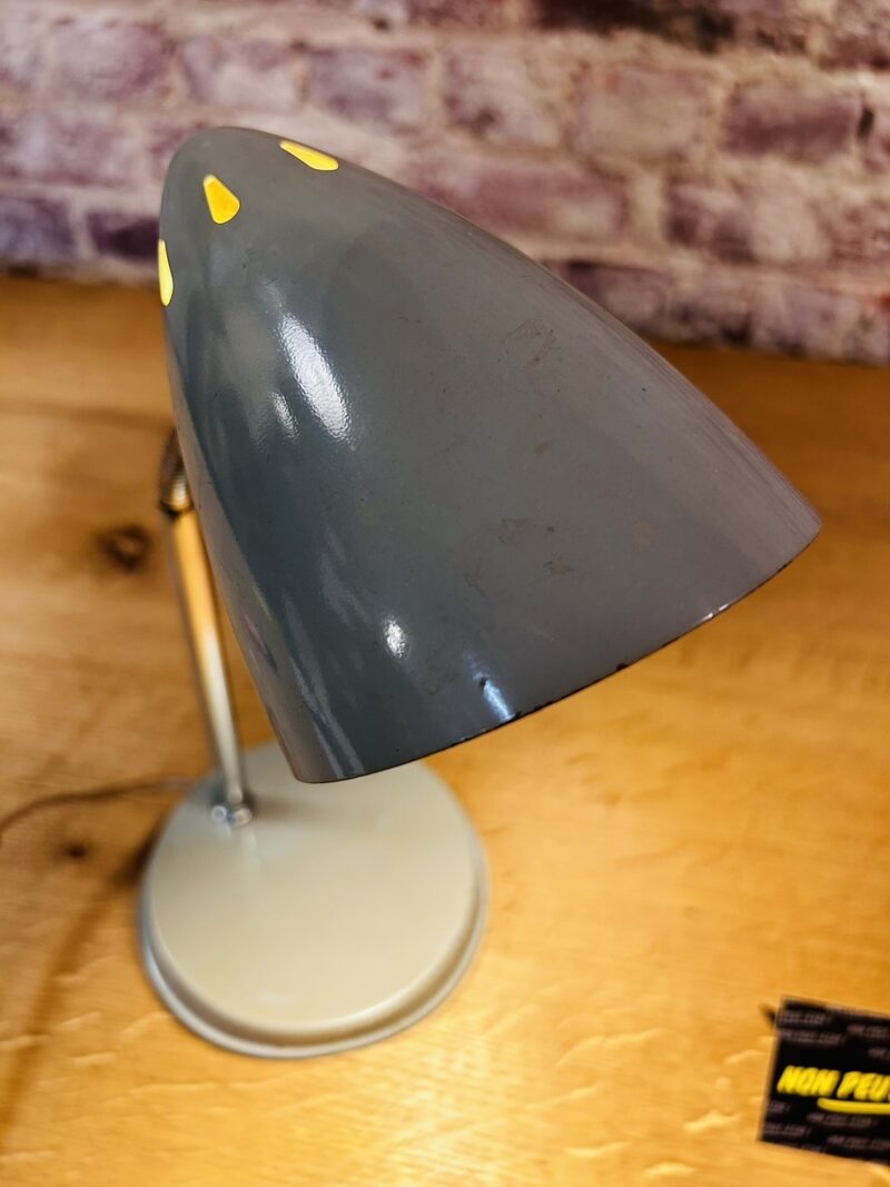 Lampe de bureau vintage grise des années 60 – Image 2