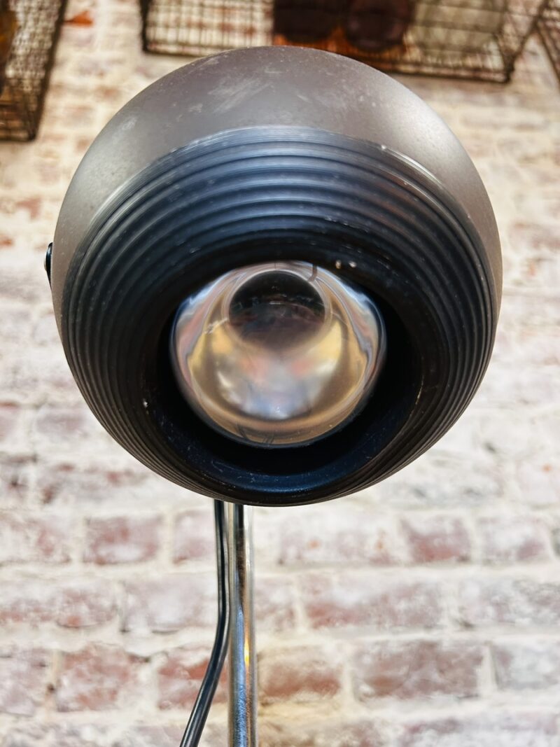 Lampe à poser vintage eyeball en métal brun foncé, hauteur réglable – Image 2